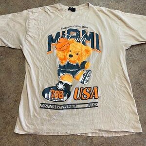 Miami Florida Bear Graphic Tee - Tan